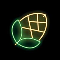 Glowing neon icon of hop on a black background vector