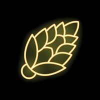 Bright neon sign shaped like a hop on a black background vector