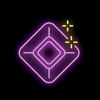 Neon icon of shining jewelry diamond with sparkle and twinkle effect vector