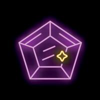Neon sign of sparkling clean diamond shape representing quality and luxury vector