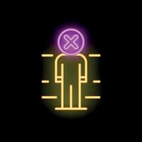 Neon sign showing a person with crossed out head representing censorship vector