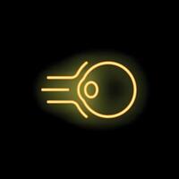 Neon icon of human eye glowing yellow on black background vector