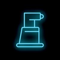 Neon icon of a security camera recording in blue vector