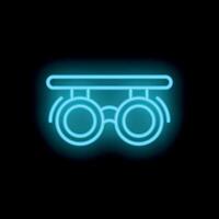 Neon sign representing trial lenses being used for eyesight examination vector