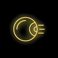 Neon eye icon glowing on dark background vector