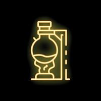 Neon distillation apparatus icon for chemistry and science projects vector
