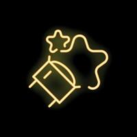 Neon drum kit glowing brightly on black background vector