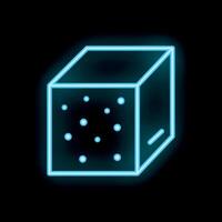 Glowing neon blue sugar cube icon on a black background vector