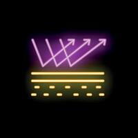 Neon icon of light reflecting from surface vector