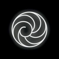 Neon spiral glowing on black background vector