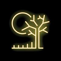 Neon tree under the sun glowing brightly at night vector