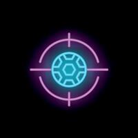 Neon target aiming at abstract soccer ball on a black background vector