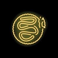 Neon icon of human intestines showing digestive system vector