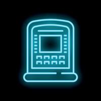 Neon sign representing atm for withdrawing money at night vector