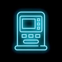 Neon atm machine glowing on a black background vector