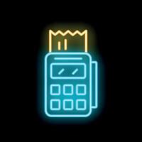 Neon pos terminal is printing a receipt on a black background vector