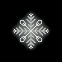 White neon snowflake glowing on black background vector