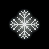 Neon snowflake shining bright on black background vector
