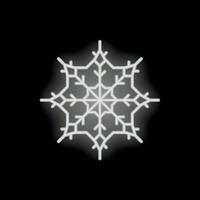 White neon snowflake shining on dark background vector