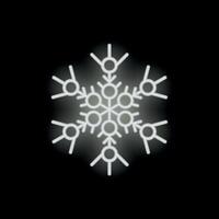 Neon snowflake shining on black background vector
