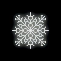 Neon snowflake glowing on black background for winter season vector