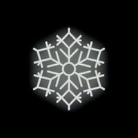 White neon snowflake glowing on black background vector