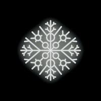White neon snowflake shining on black background vector