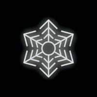 White neon snowflake glowing on a black background vector