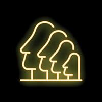 Neon sign representing a group of people standing in line vector