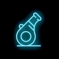 Neon whistle glowing on dark background signalling attention vector