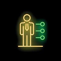 Neon style businessman choosing from multiple options vector