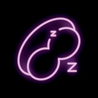 Neon sign of sleeping mask for better sleep and relaxation vector