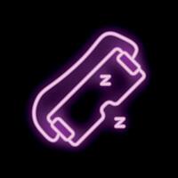 Neon sleep mask glowing on black background vector
