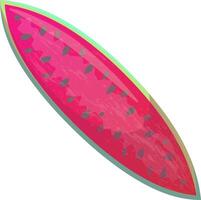 Gun surfboard in the shape of a watermelon. summer vibes and water sports enthusiasts vector