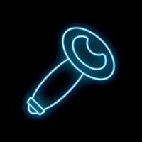 Neon bottle opener glowing on black background vector