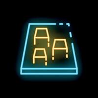 Neon sign showing parking lot with three empty parking spaces vector