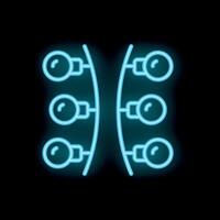 Neon blue garland lights string glowing on dark background vector