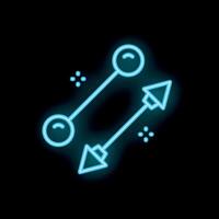 Neon arrows pointing in opposite directions on a black background vector