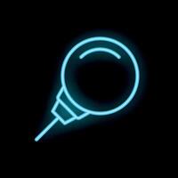 Neon icon of a push pin holding a blank speech bubble vector