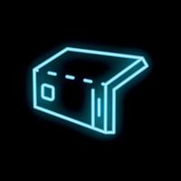 Neon icon of a cardboard box open representing delivery service vector