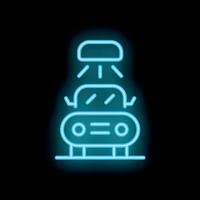 Neon sign showing automatic car wash service on black background vector