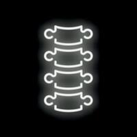 Neon spinal column glowing on black background vector