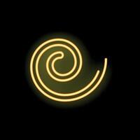 Glowing neon yellow spiral on dark background vector