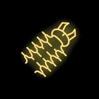 Neon sign showing a spring loaded device on a black background vector