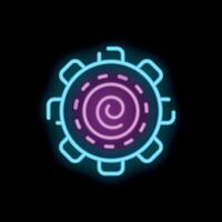 Neon icon of virus showing spiral rna structure vector