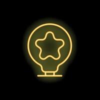 Neon lightbulb with star inside symbolizing creative idea vector