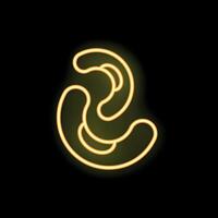 Neon sign of cashew nuts on black background vector