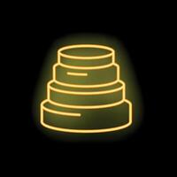 Neon style icon of stacked round weights increasing in size vector