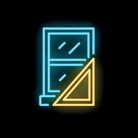 Neon sign of window being cleaned with squeegee vector