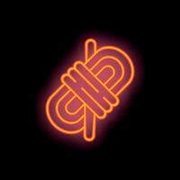 Neon style icon of rope tied in a tight knot vector